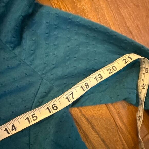 Anthropologie one September teal cowl neck top size M - Picture 7 of 9